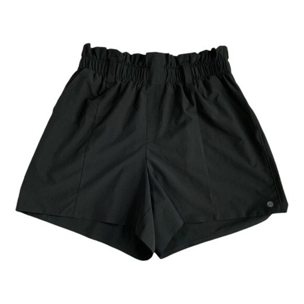 Apana Women's Black High Waist Athletic Shorts M Elastic 4.5" Inseam Pockets VG - Picture 4 of 8